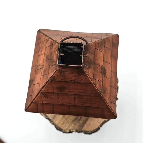 Japanese Pagoda Lantern Copper with Blue Opalescence Marbles - Picture 3 of 5